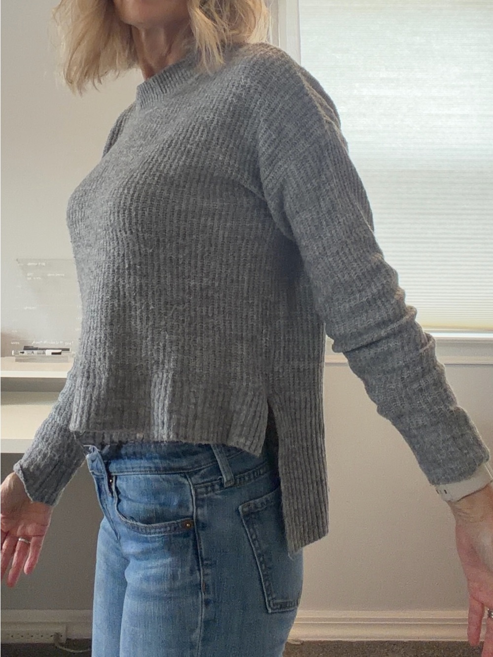 Cozy Women’s Gray Knit Sweater